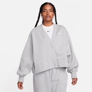 Nike Sportswear Phoenix Fleece Over-Oversized Cardigan Gray Large FB8772-063